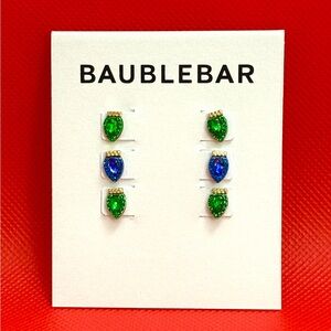 BaubleBar Vibrant Green and Blue Stone Earrings